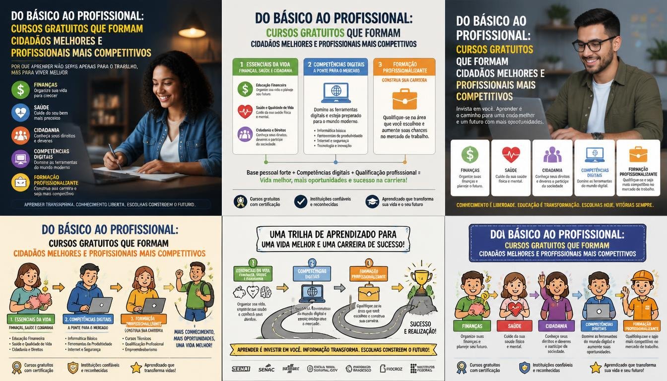 Do Básico ao Profissional: Cursos Gratuitos que Formam Cidadãos Melhores e Profissionais Mais Competitivos